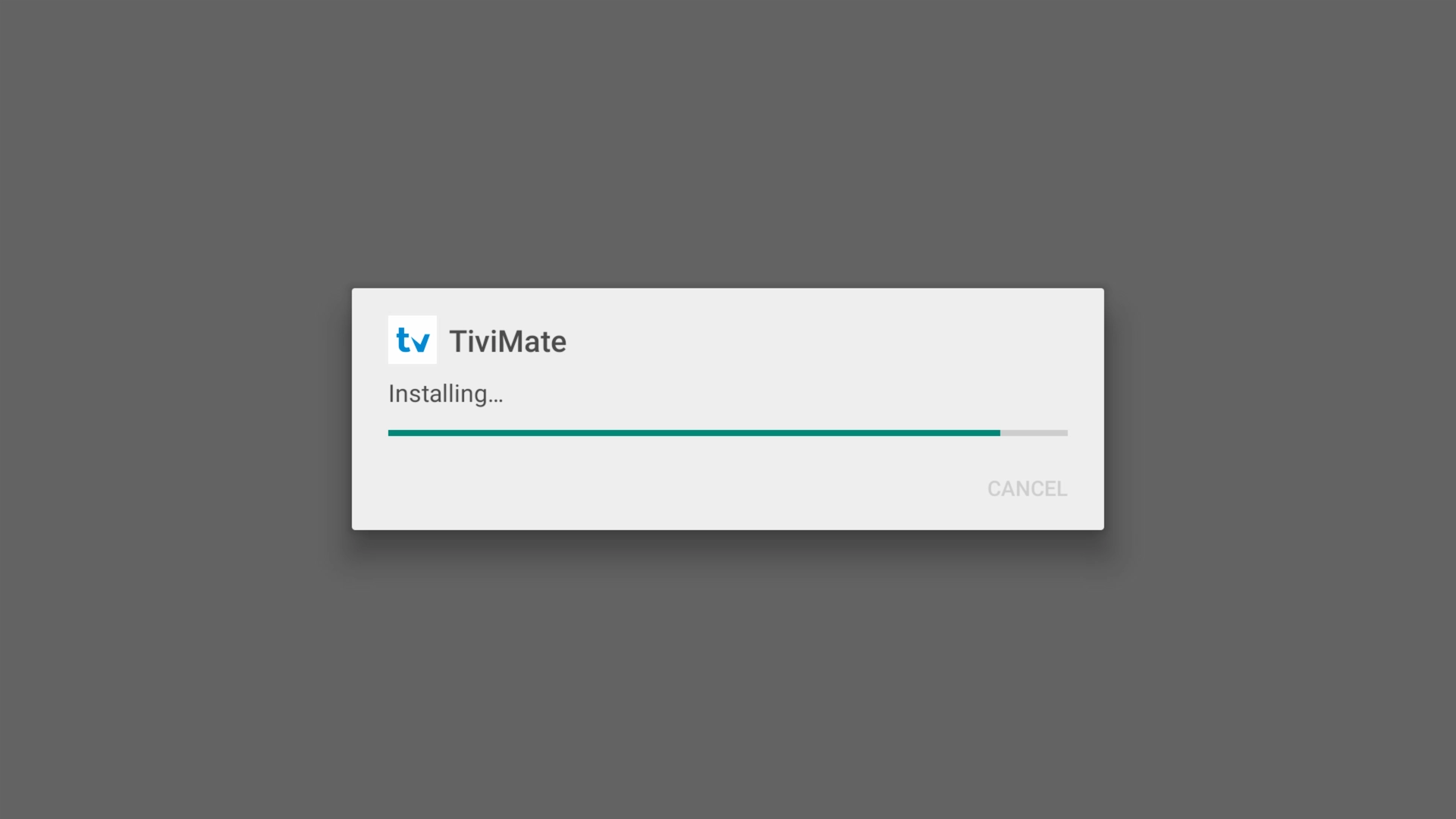TiviMate APK installation in progress